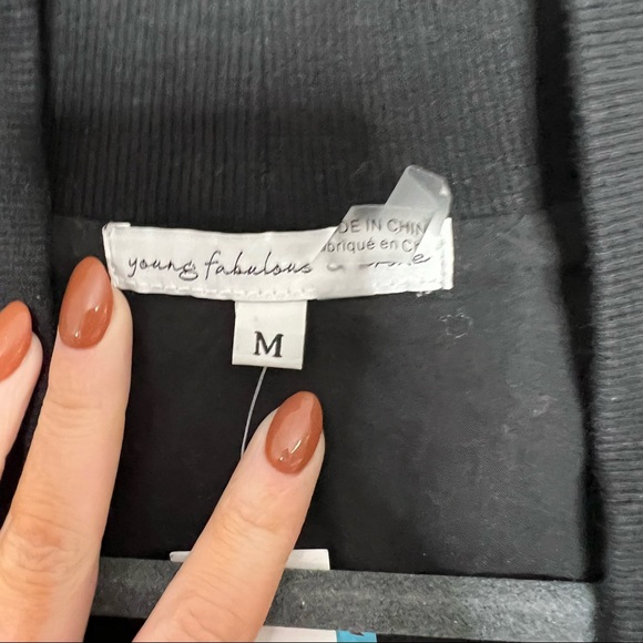 NWT Young Fabulous & Brooke Fara Bomber Jacket-black, medium, revolve - Picture 8 of 8